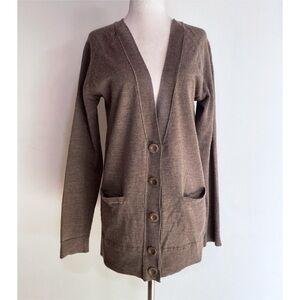 Authentic See by Chloe Brown Virgin Wool Cardigan Sweater Chloé US 8​​​